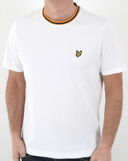 Lyle And Scott – Weißes T-Shirt mit Streifen