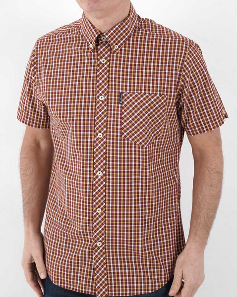 Ben Sherman House Check Short Sleeve Shirt Claret