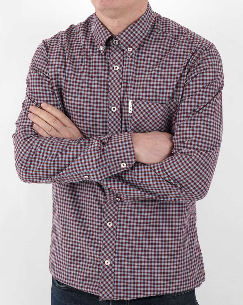Ben Sherman Gingham Hemd Bordeauxrot