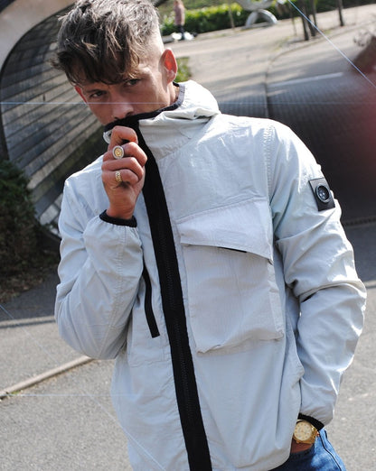 Marshall Artist GD Kapuzen-Overshirt Antarktisgrau