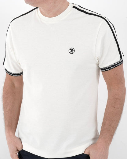 Trojan T-Shirt mit Doppelstreifen Ecru