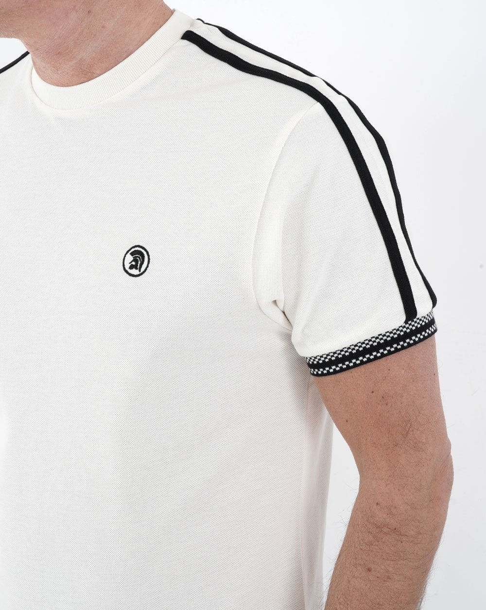 Trojan T-Shirt mit Doppelstreifen Ecru