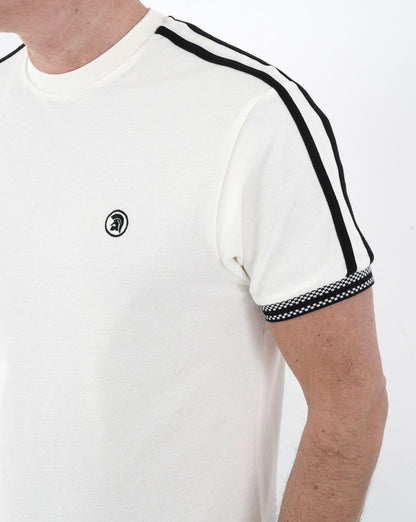 Trojan T-Shirt mit Doppelstreifen Ecru