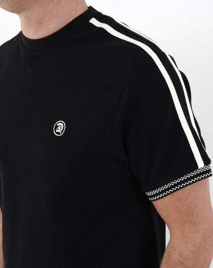 Trojan – T-Shirt mit Doppelstreifen, Schwarz