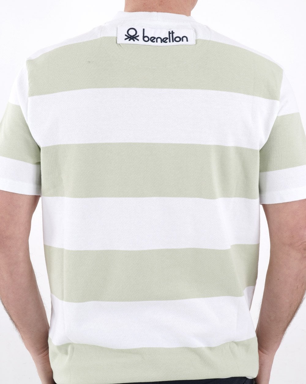 Benetton – Gestreiftes T-Shirt in Minze