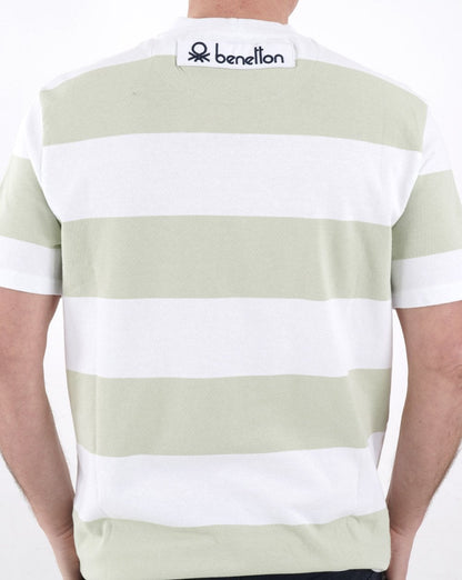Benetton – Gestreiftes T-Shirt in Minze