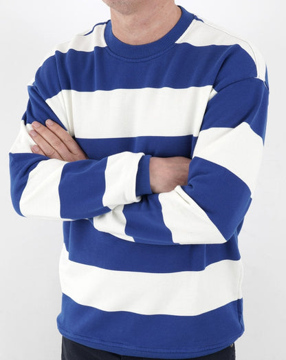 Benetton Gestreiftes Sweatshirt Blau