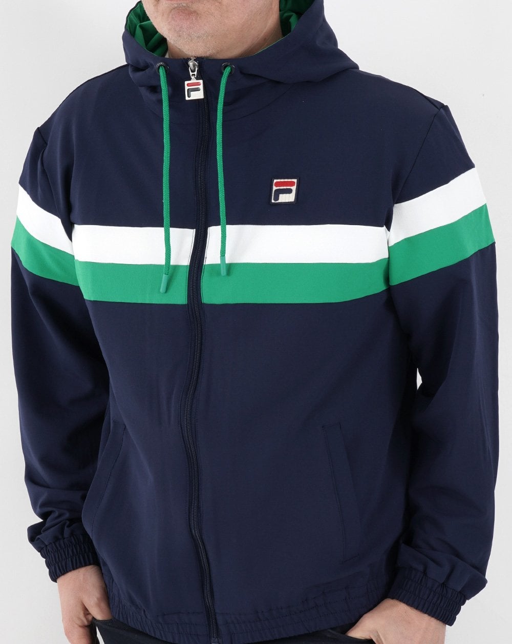 Fila Vintage Jacke Marineblau/Grün/Weiß
