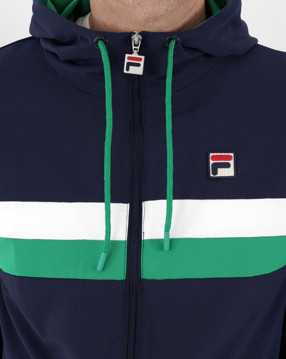 Fila Vintage Jacke Marineblau/Grün/Weiß