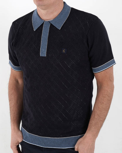 Gabicci Vintage Dafoe Strickpolo Marineblau