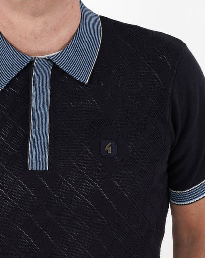 Gabicci Vintage Dafoe Strickpolo Marineblau