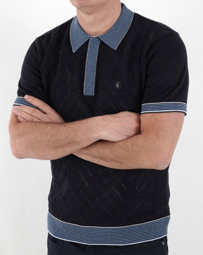 Gabicci Vintage Dafoe Strickpolo Marineblau