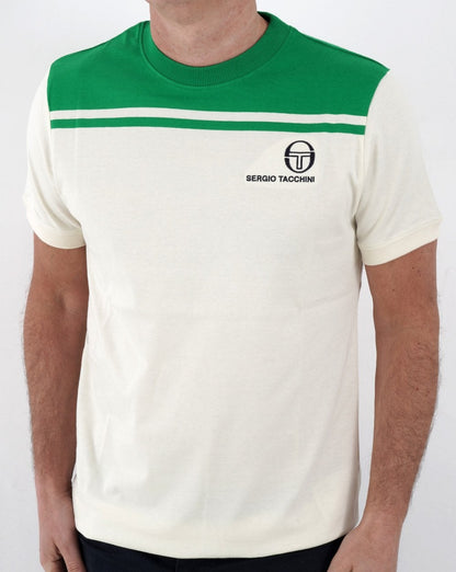 Sergio Tacchini New Young Line T-Shirt Off White/Grün