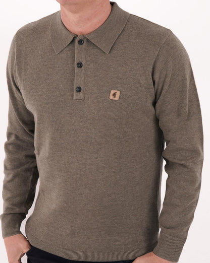 Gabicci Vintage Francesco LS Strickpolo Ulmenholz