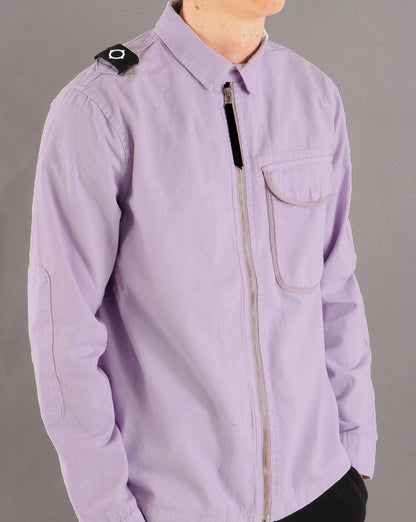 MA.STRUM Garment Dyed Zip Overshirt Lila