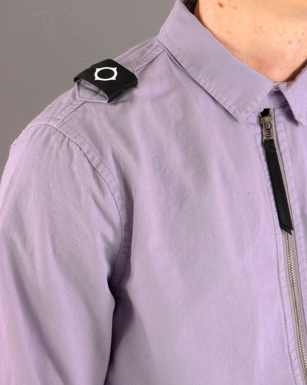 MA.STRUM Garment Dyed Zip Overshirt Lila