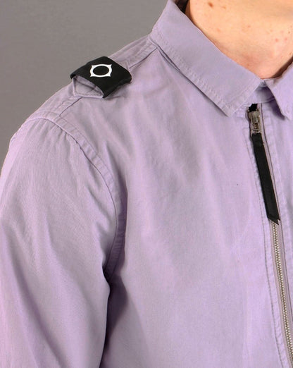 MA.STRUM Garment Dyed Zip Overshirt Lila