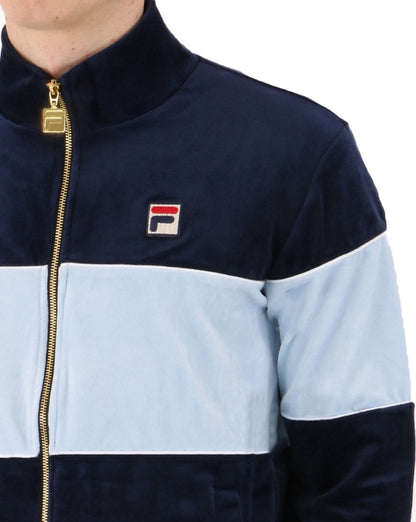 Fila Vintage Velours Trainingsjacke Marineblau/Himmelblau