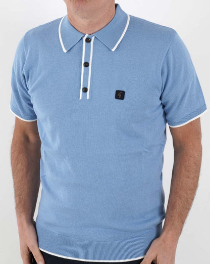 Gabicci Vintage Lineker Strickpolo Sky