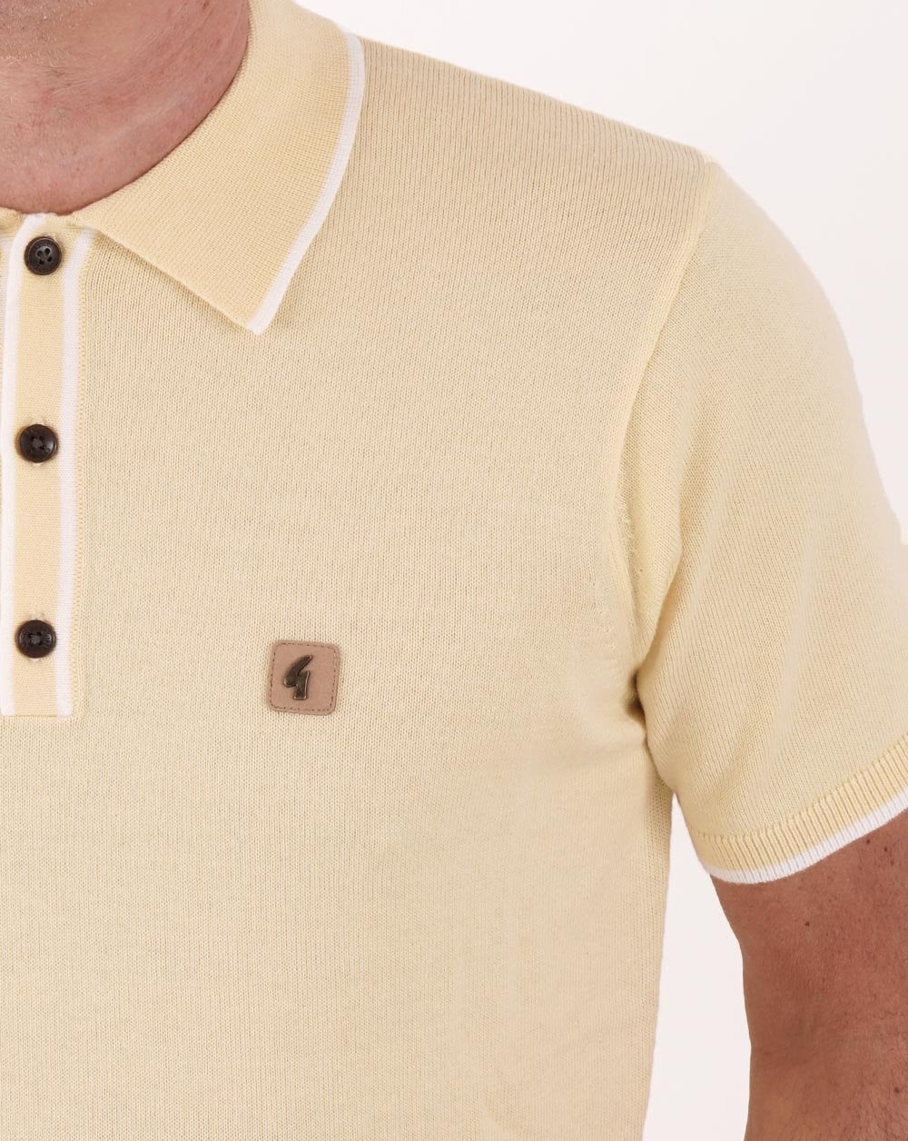 Gabicci Vintage Lineker Strickpolo Vanille