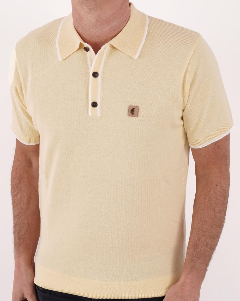 Gabicci Vintage Lineker Strickpolo Vanille