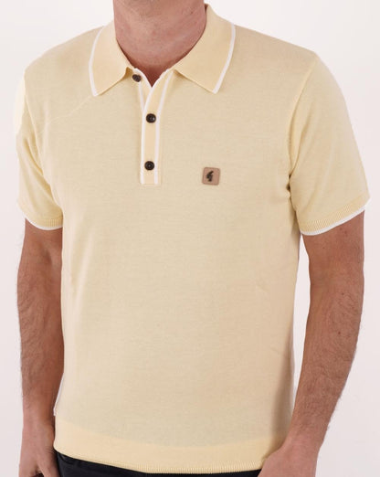Gabicci Vintage Lineker Strickpolo Vanille
