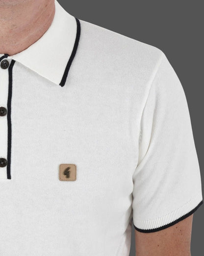 Gabicci Vintage Lineker Strickpolo Weiß