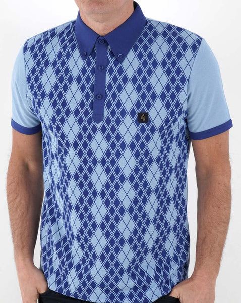 Gabicci Vintage Stewart Oxford Polo Blue