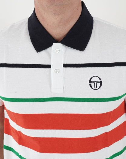 Sergio Tacchini Gestreiftes Poloshirt Weiß/Mehrfarbig