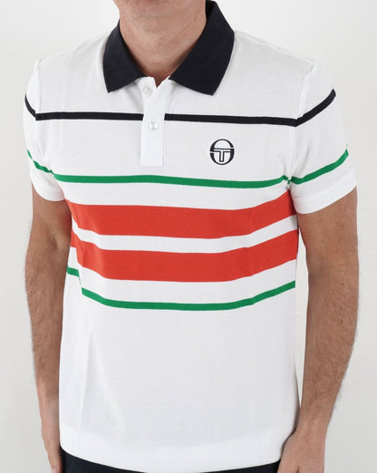 Sergio Tacchini Gestreiftes Poloshirt Weiß/Mehrfarbig
