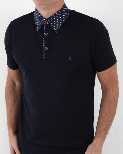 Gabicci Vintage Renfro Woven Polo Navy