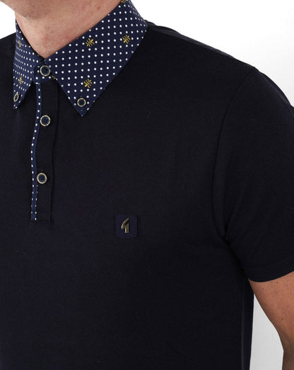 Gabicci Vintage Renfro Woven Polo Navy