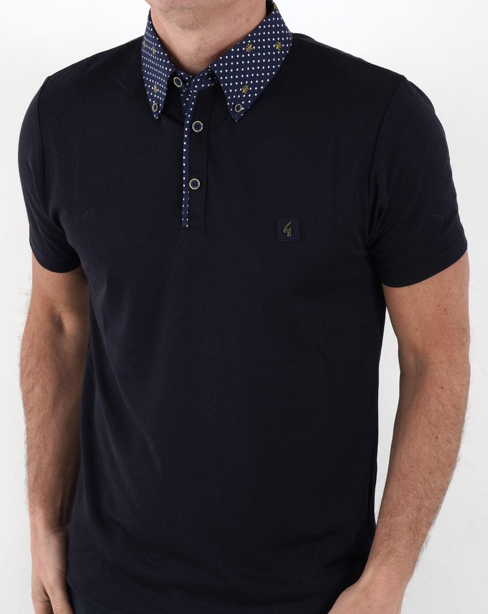 Gabicci Vintage Renfro Woven Polo Navy