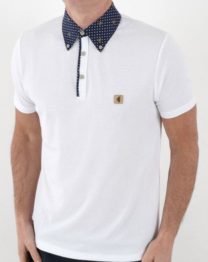 Gabicci Vintage Renfro Woven Polo Weiß