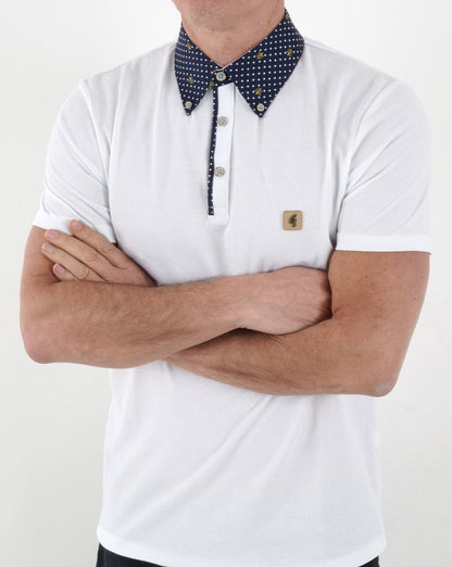 Gabicci Vintage Renfro Woven Polo Weiß