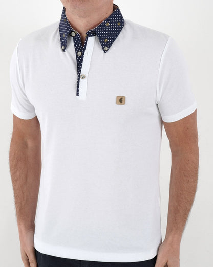 Gabicci Vintage Renfro Woven Polo Weiß