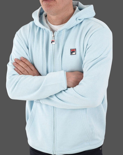 Fila Vintage – Kapuzenjacke mit durchgehendem Reißverschluss in weichem Himmelblau