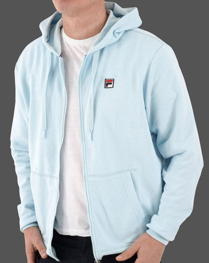 Fila Vintage – Kapuzenjacke mit durchgehendem Reißverschluss in weichem Himmelblau