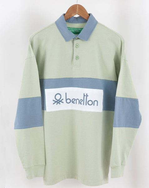 Benetton Rugby Shirt Green/Blue