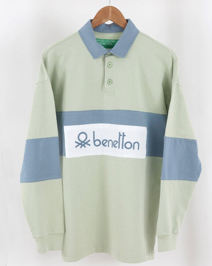 Benetton Rugby-Shirt Grün/Blau