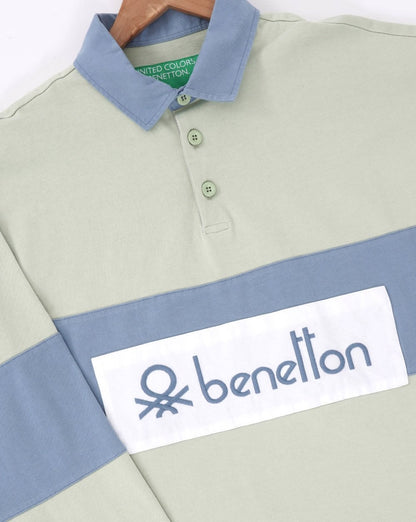 Benetton Rugby-Shirt Grün/Blau