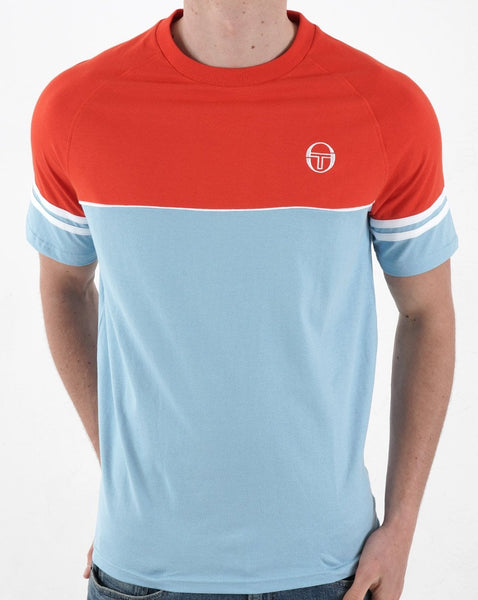 Sergio Tacchini Orion T Shirt Sky Blue/Orange