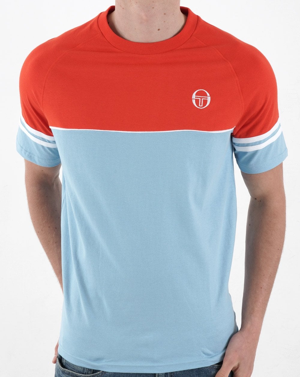Sergio Tacchini Orion T Shirt Sky Blue/Orange