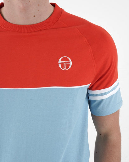 Sergio Tacchini Orion T-Shirt Himmelblau/Orange
