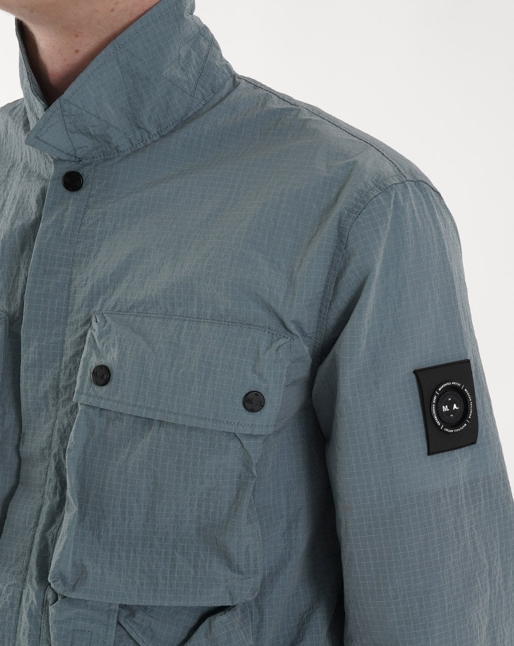 Marshall Artist – Ripstop-Überhemd in Stahlblau