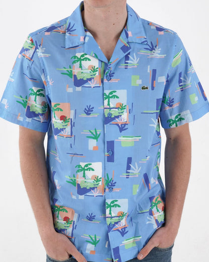 Lacoste Cuban Kurzarmhemd Blau