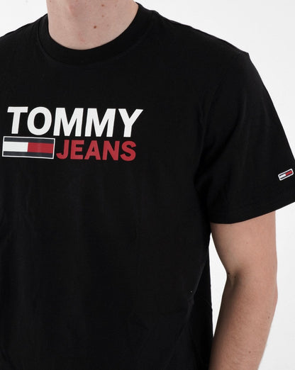 Tommy Jeans Corp Logo T-Shirt Schwarz