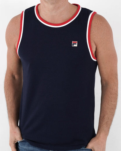 Fila Vintage Retro Weste Marineblau/Weiß/Rot