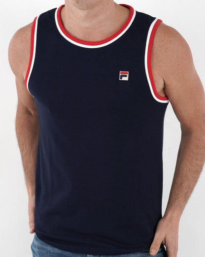 Fila Vintage Retro Weste Marineblau/Weiß/Rot
