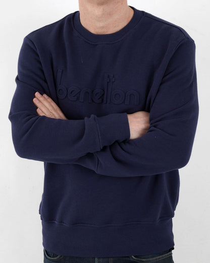 Benetton Logo Sweatshirt Marineblau